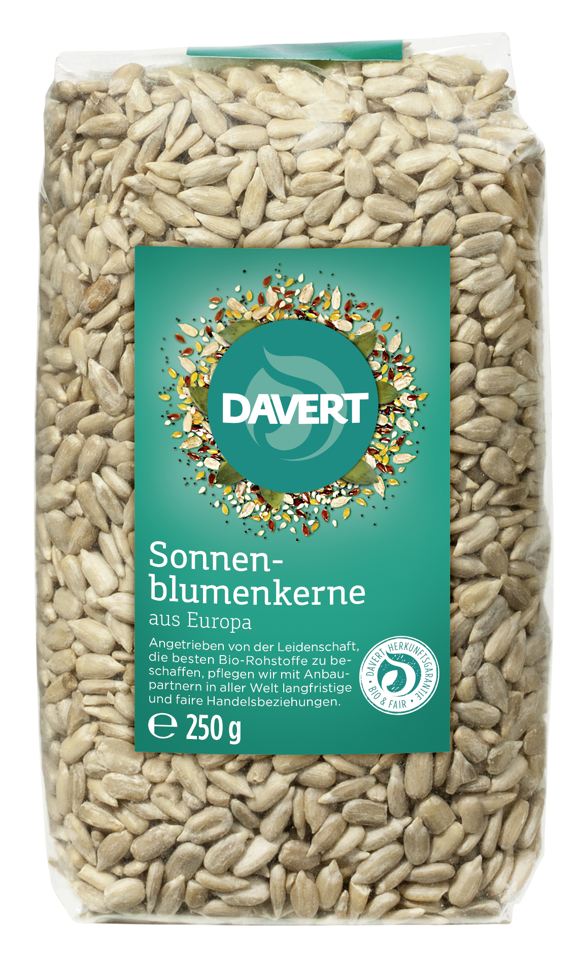 Sonnenblumenkerne aus Europa 250g Davert Bio Naturkost