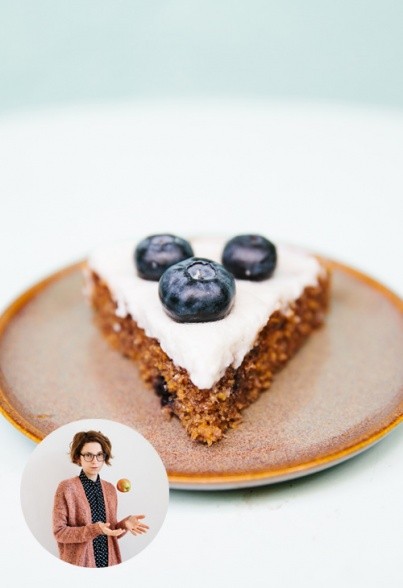 Amaranth Polenta Kuchen mit Kokoscreme
