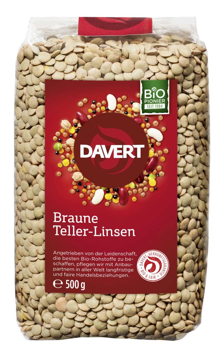 Wie Viele Linsen Sind In Einer 500g Packung Braune Teller-Linsen 500g | Davert Online-Shop | Bio Naturkost