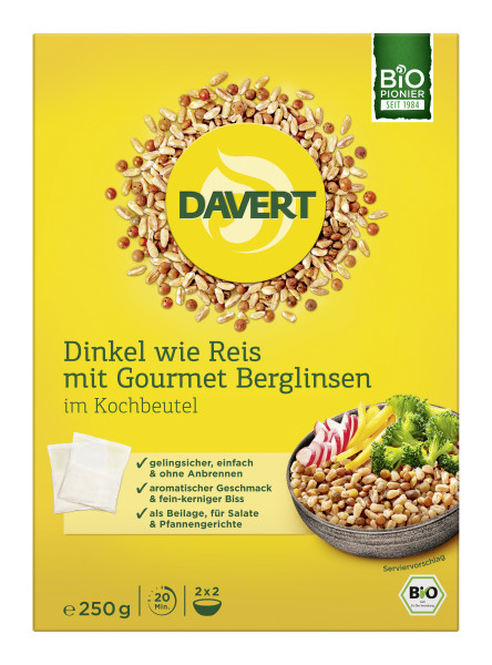Dinkel wie Reis mit Berglinsen im Kochbeutel 250g