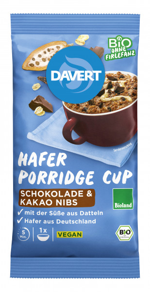 Porridge-Cup Schokolade & Kakao Nibs Bioland 65g